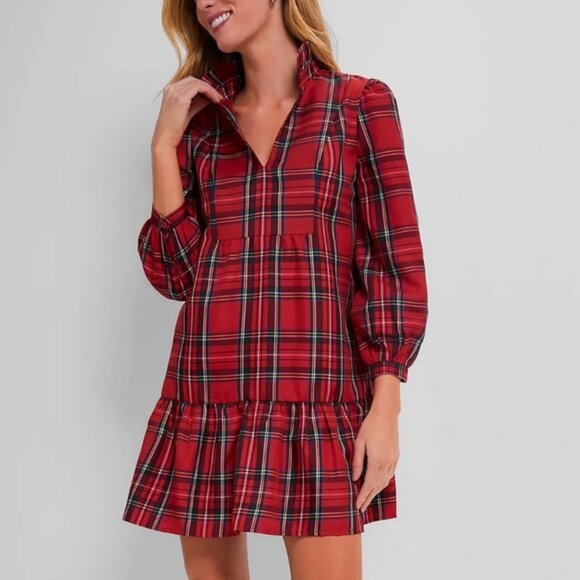 Tuckernuck Palmerston Dress Red Plaid Royal StewartTartan NEW - Picture 3 of 10